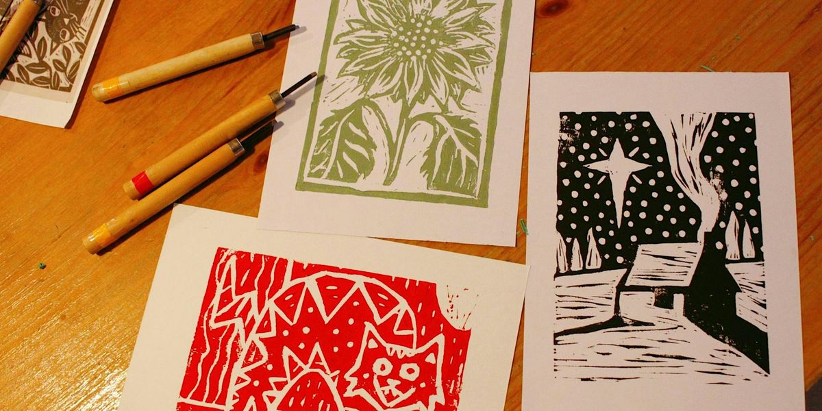 Linocut printmaking workshop