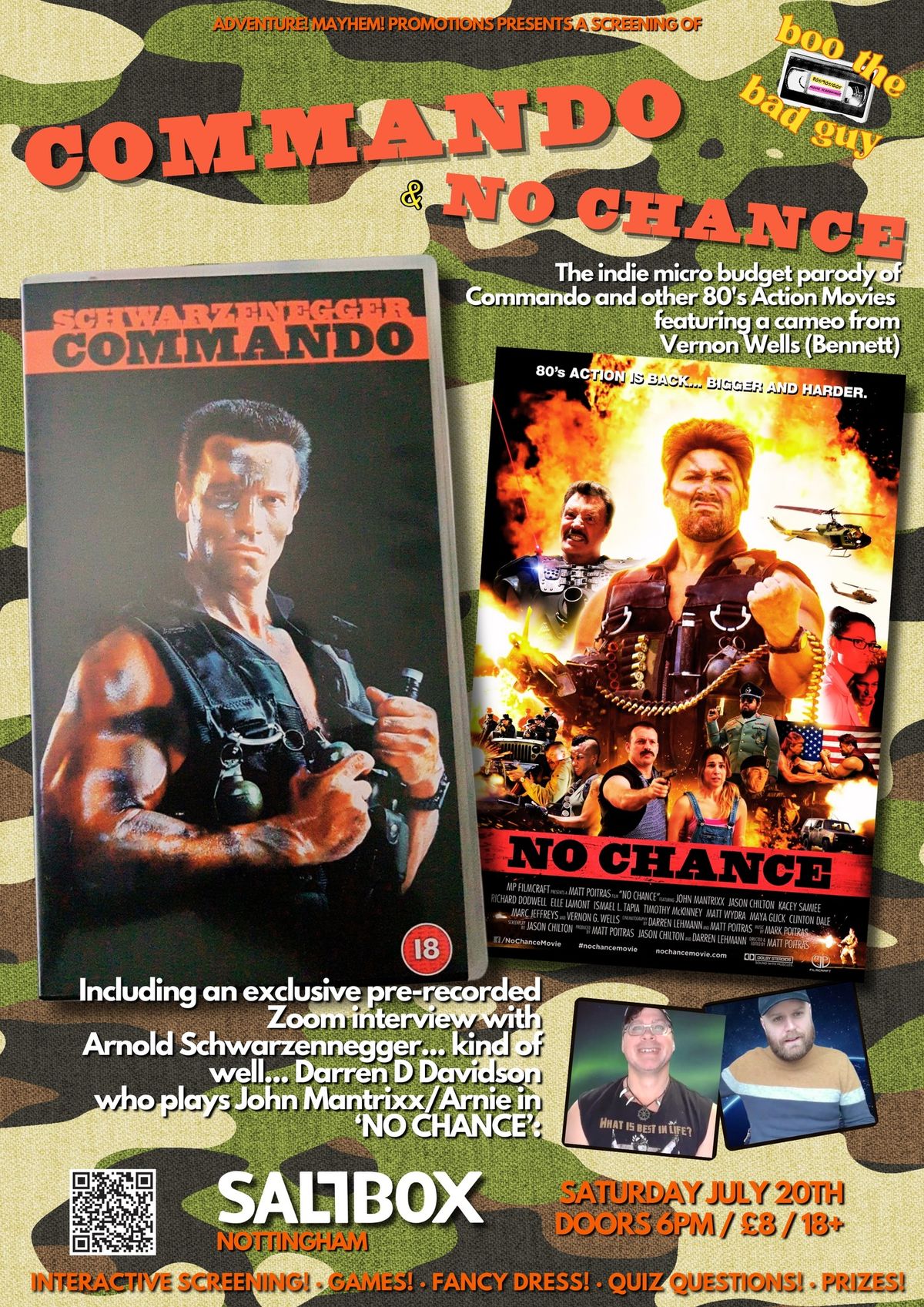 BTBG Presents: Commando & No Chance + exclusive Zoom interview with the star of No Chance