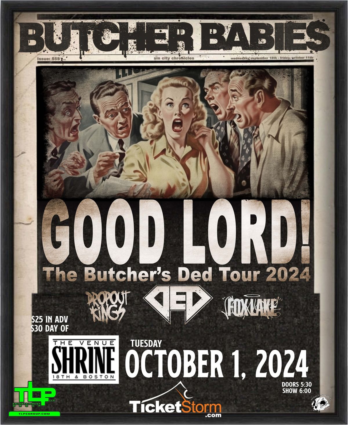 BUTCHER BABIES, DED, DROPOUT KINGS & FOX LAKE - TULSA