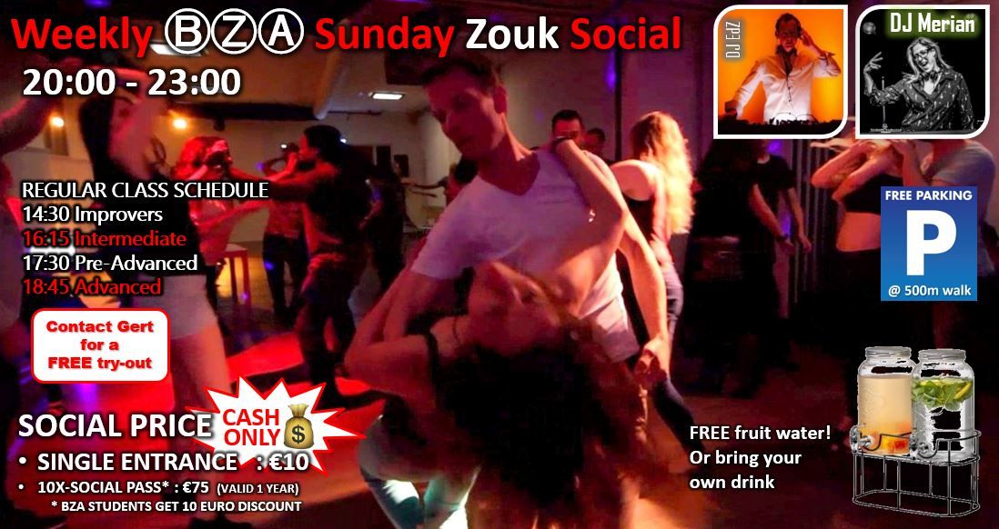 BZA Sunday Zouk Social - NOV 24 - Your Weekly Zouk Vitamins!