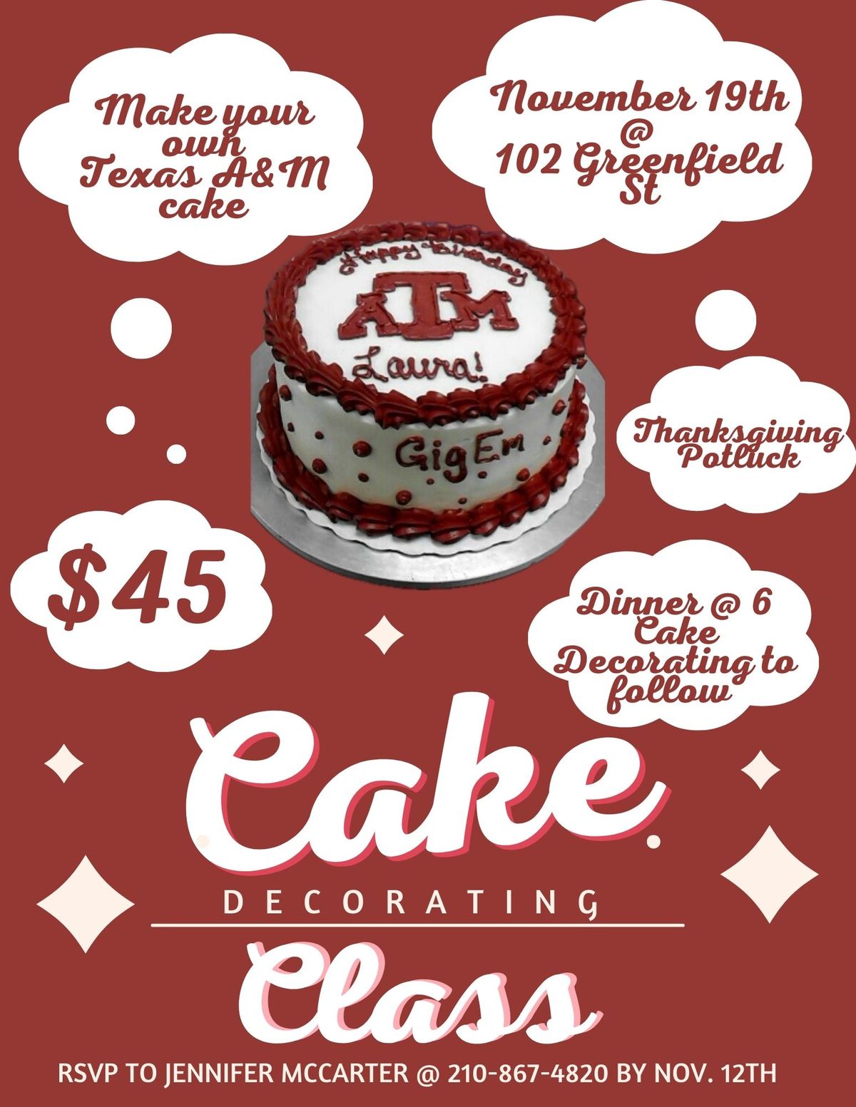 Aggie Cake Decorating Class