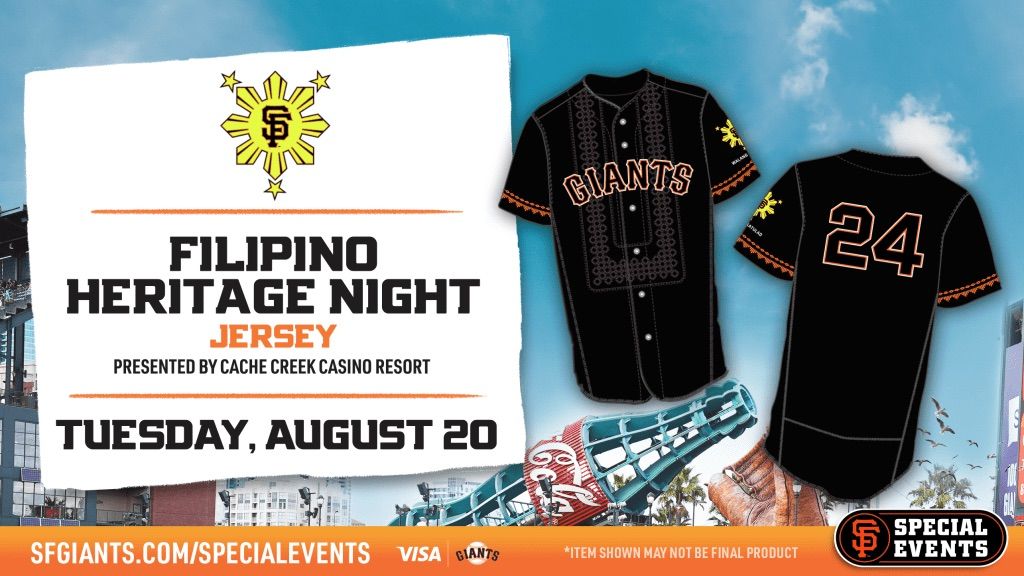 Giants Filipino Heritage Night Tues, 8\/20! FREE WILLIE MAYS BARONG JERSEY