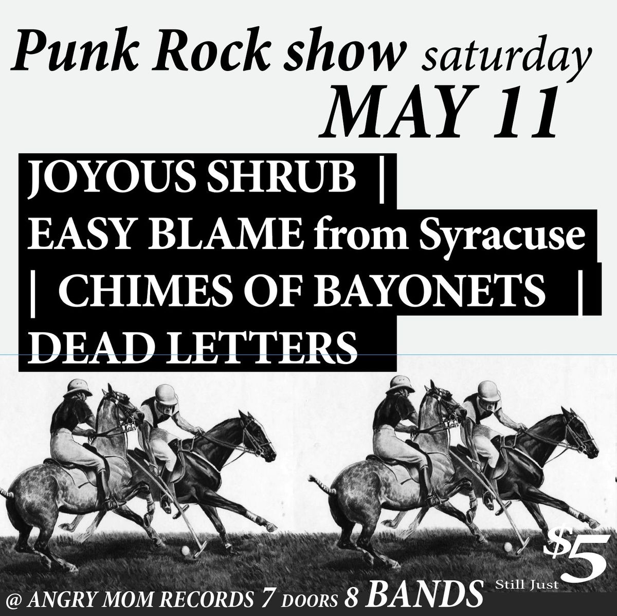 Punk On A Saturday - Joyous Shrub \/ Easy Blame \/ Chimes of Bayonets \/ Dead Letters $5
