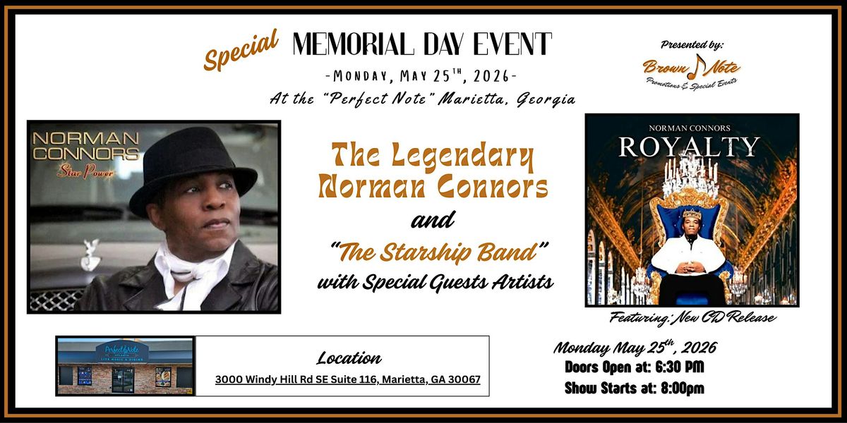 Legendary Norman Connors and "The Starship Band" Memorial Day Event