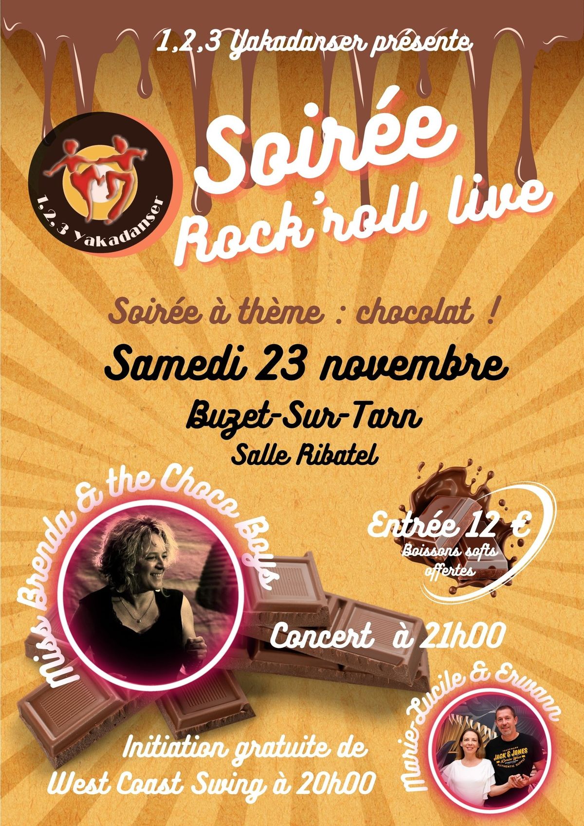 Soir\u00e9e Rock'n'roll Live avec Miss Brenda & The Choco Boys