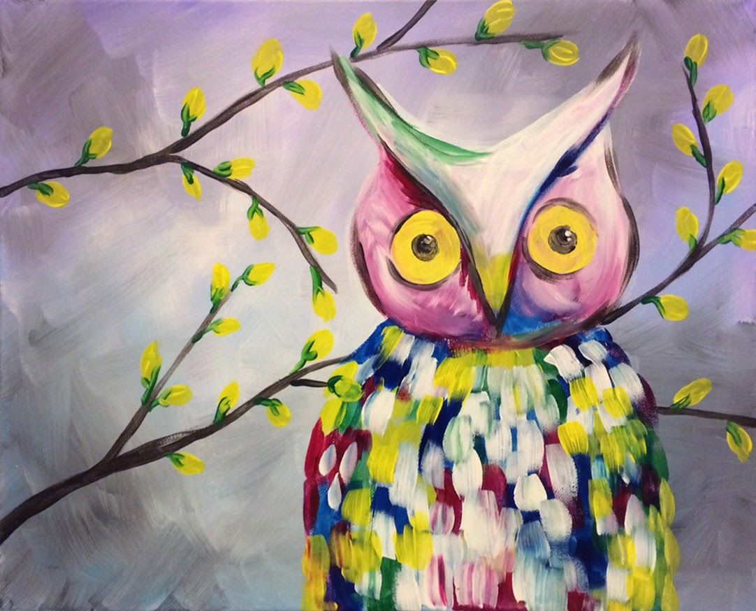 Rainbow Owl ~ $3 Sangrias \u2013 Paint and Sip \u2013 Lansing