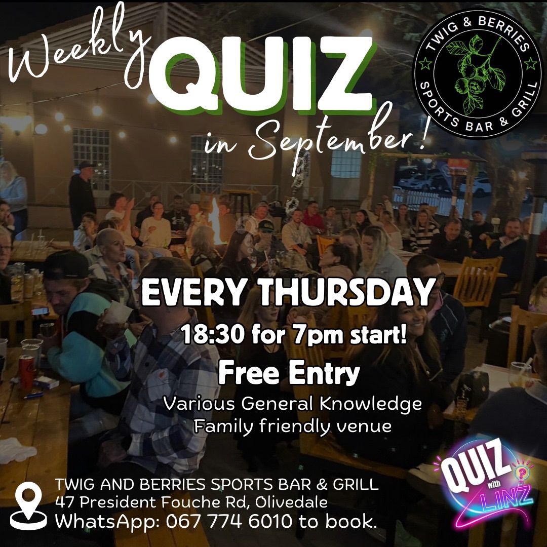 TRIVIA THURSDAYS at Twig and Berries Sports Bar and Grill 