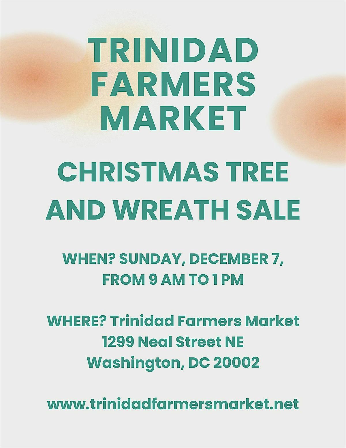 Christmas Tree and Wreath Sale @ Trinidad Farmers Market (Washington, DC)