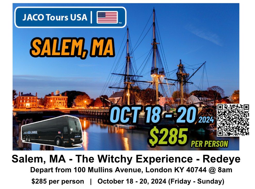 The Original Halloween Town | Salem, MA | October 18 - 20, 2024 | Redeye | $285 per person