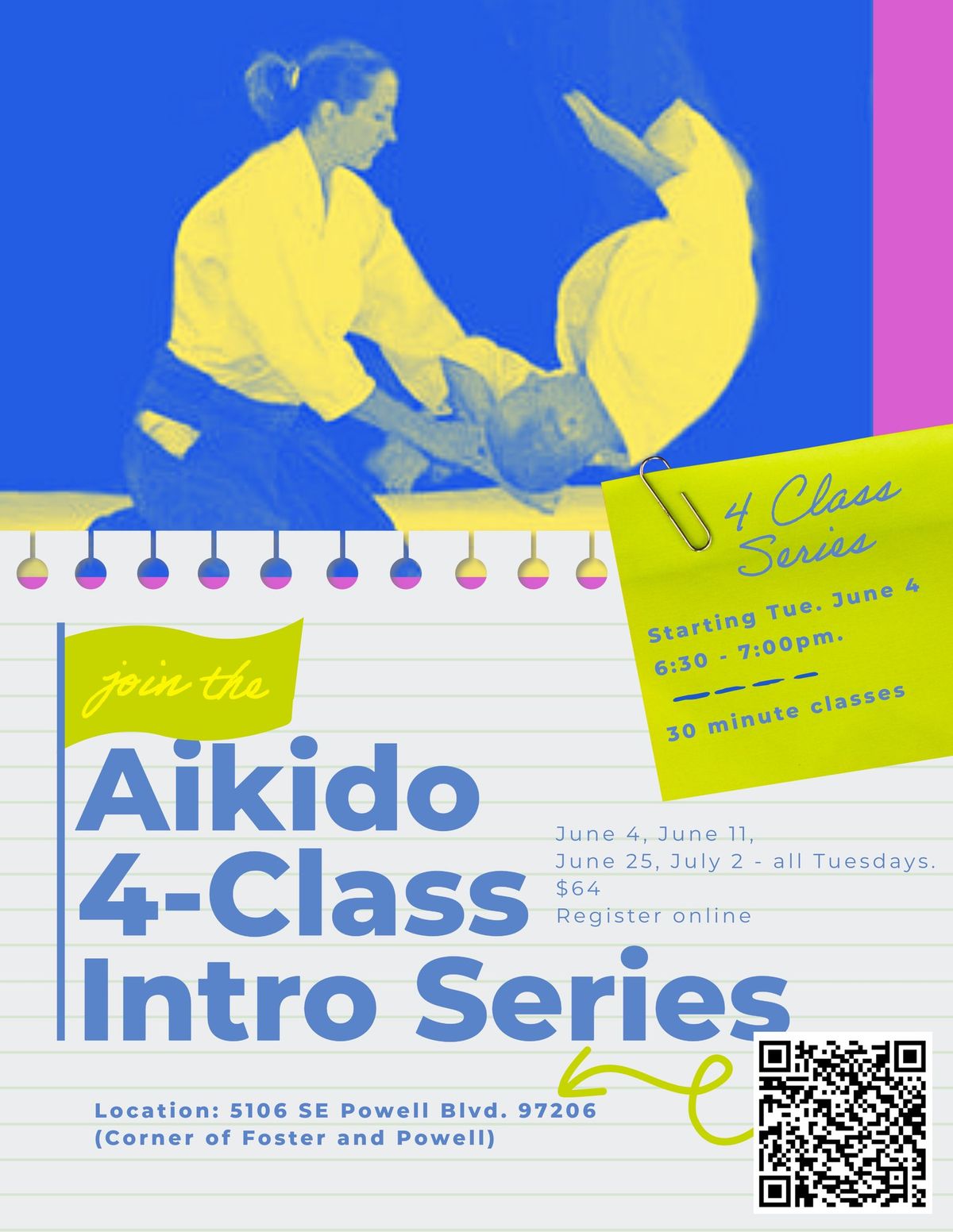 Beginner series June 2024 4 weeks intro to aikido. 