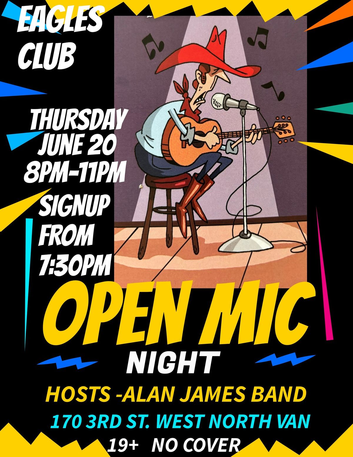 Open mic Music with Alan James Band