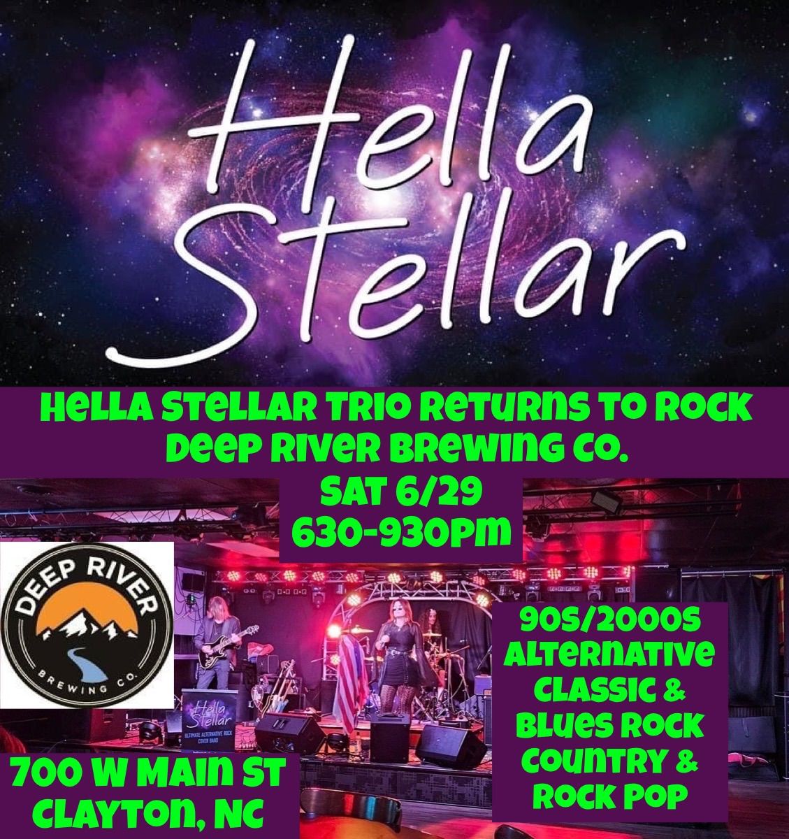 Hella Stellar Trio Returns to Rock Deep River 