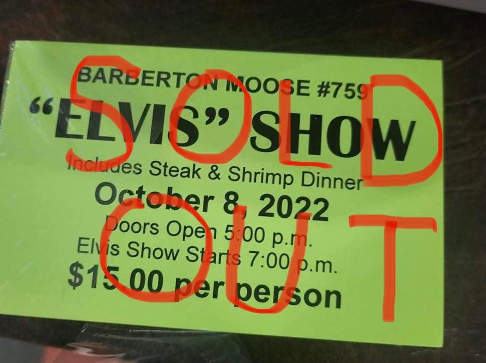 Elvis Tribute Artist Frank W at Barberton Moose Lodge