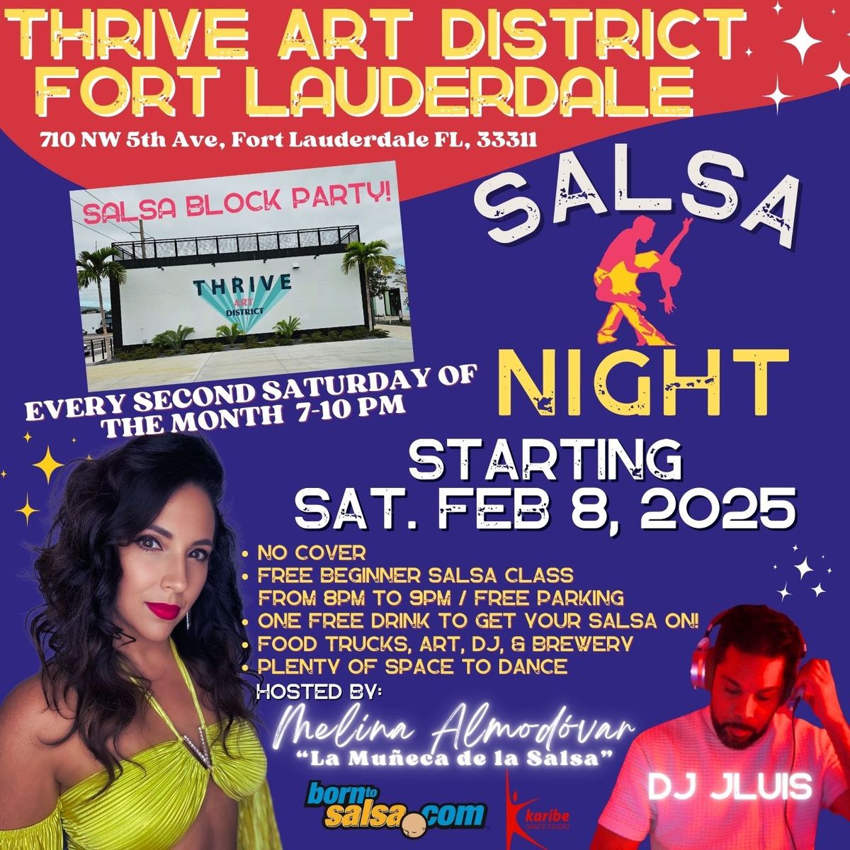 SALSA BLOCK PARTY WITH MELINA ALMODOVAR - THRIVE ART DISTRICT -FORT LAUDERDALE 