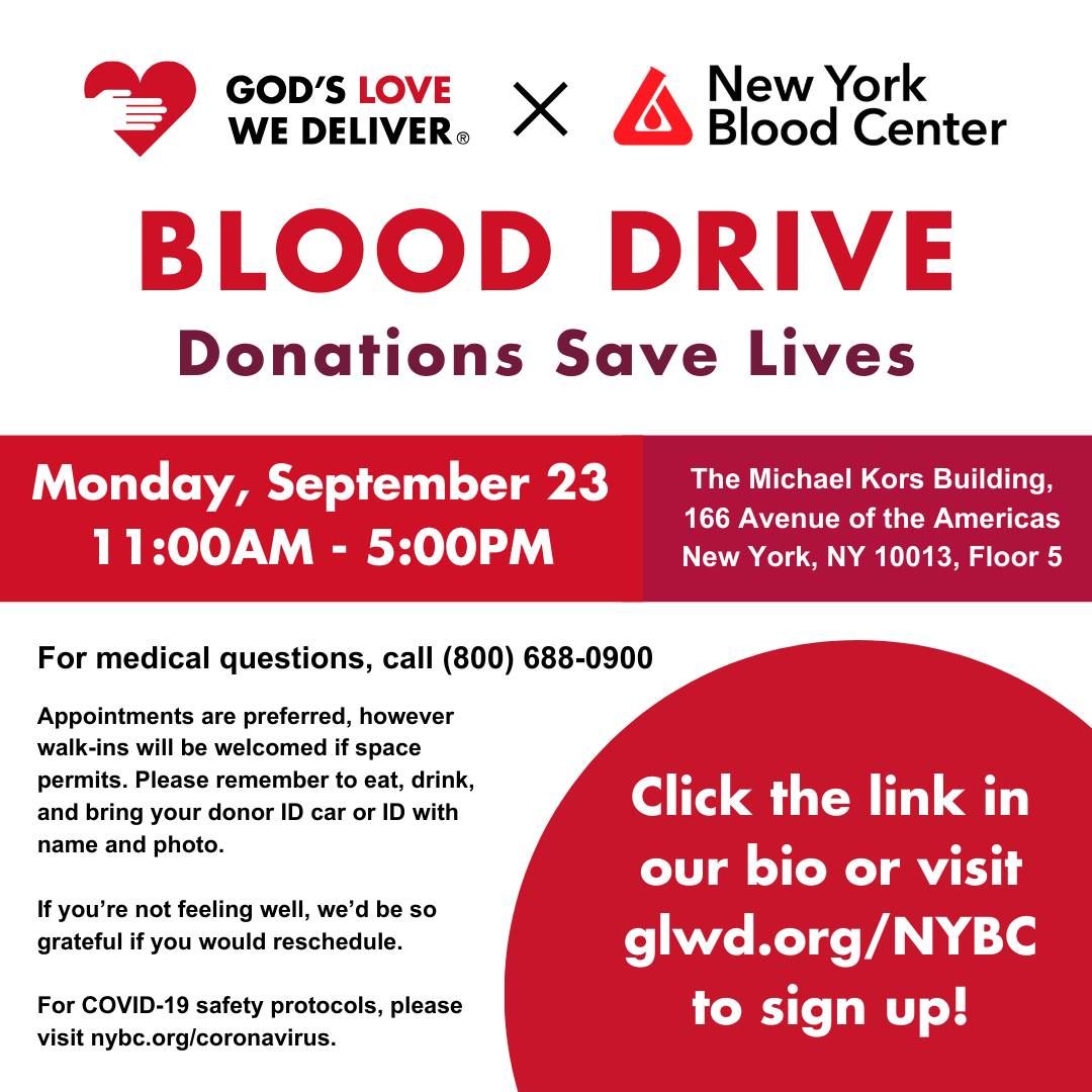 NYBC Blood Drive at God\u2019s Love We Deliver 