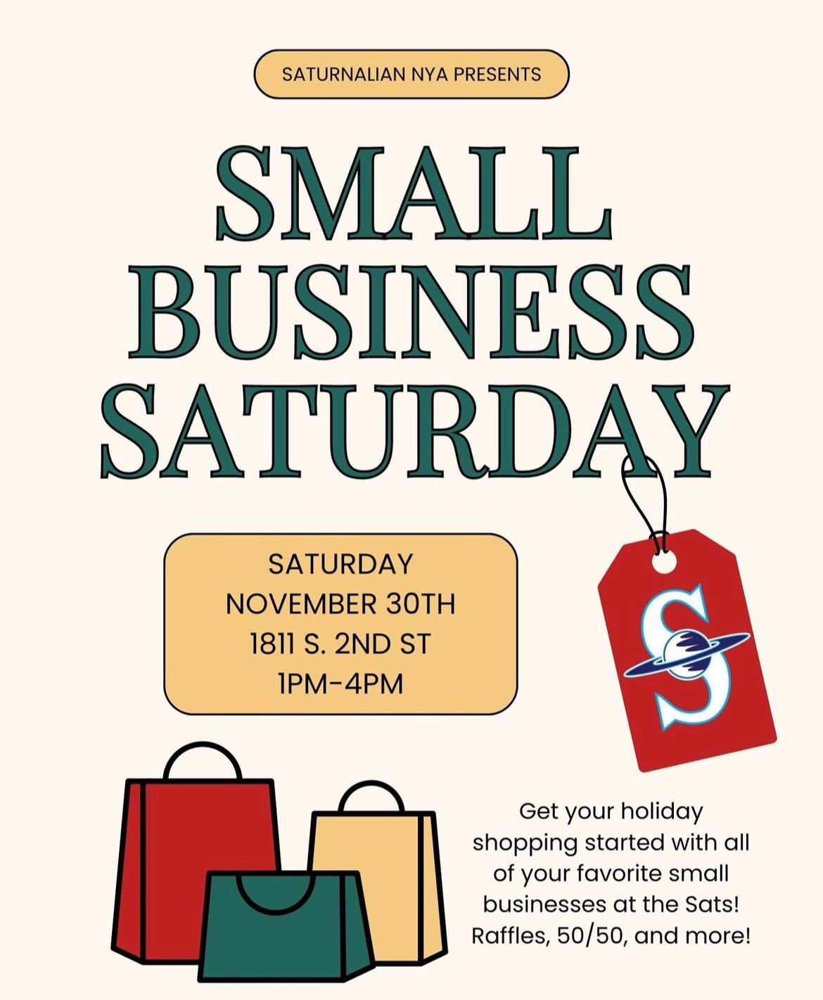 Sats small business Saturday!