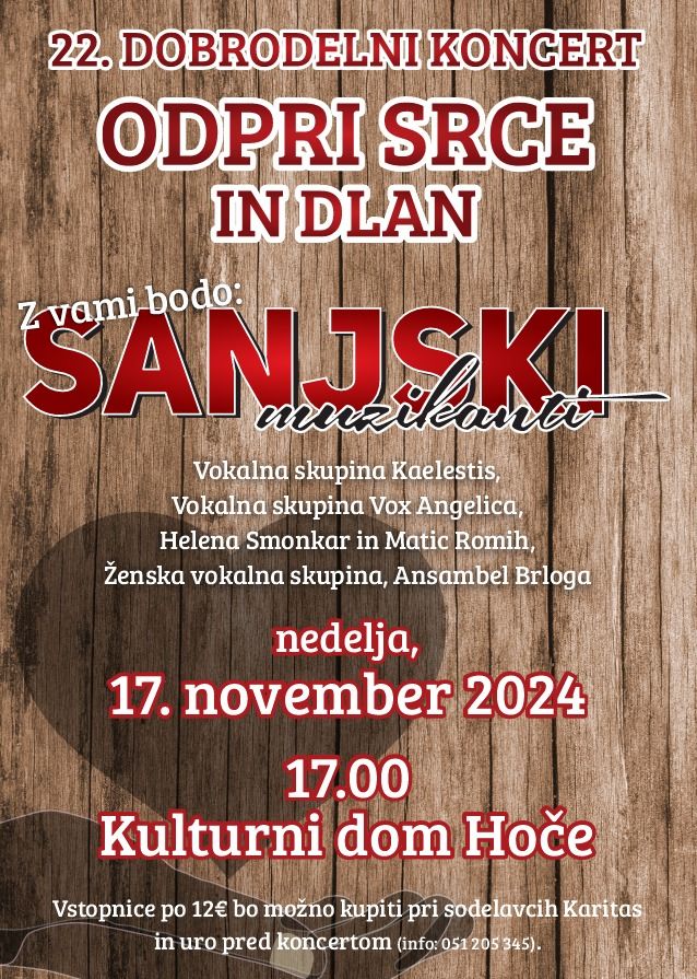 22. dobrodelni koncert "ODPRI SRCE IN DLAN"