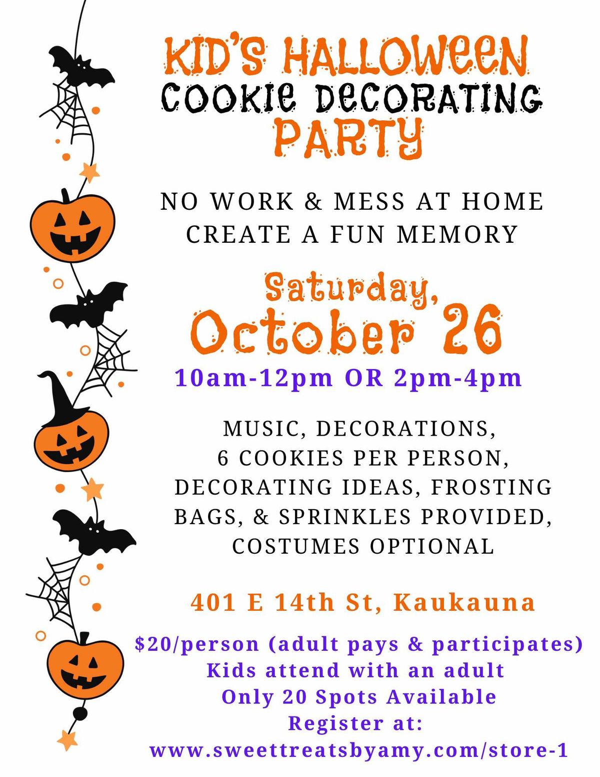 Kid's Halloween Cookie Decorating Party - Morning Session