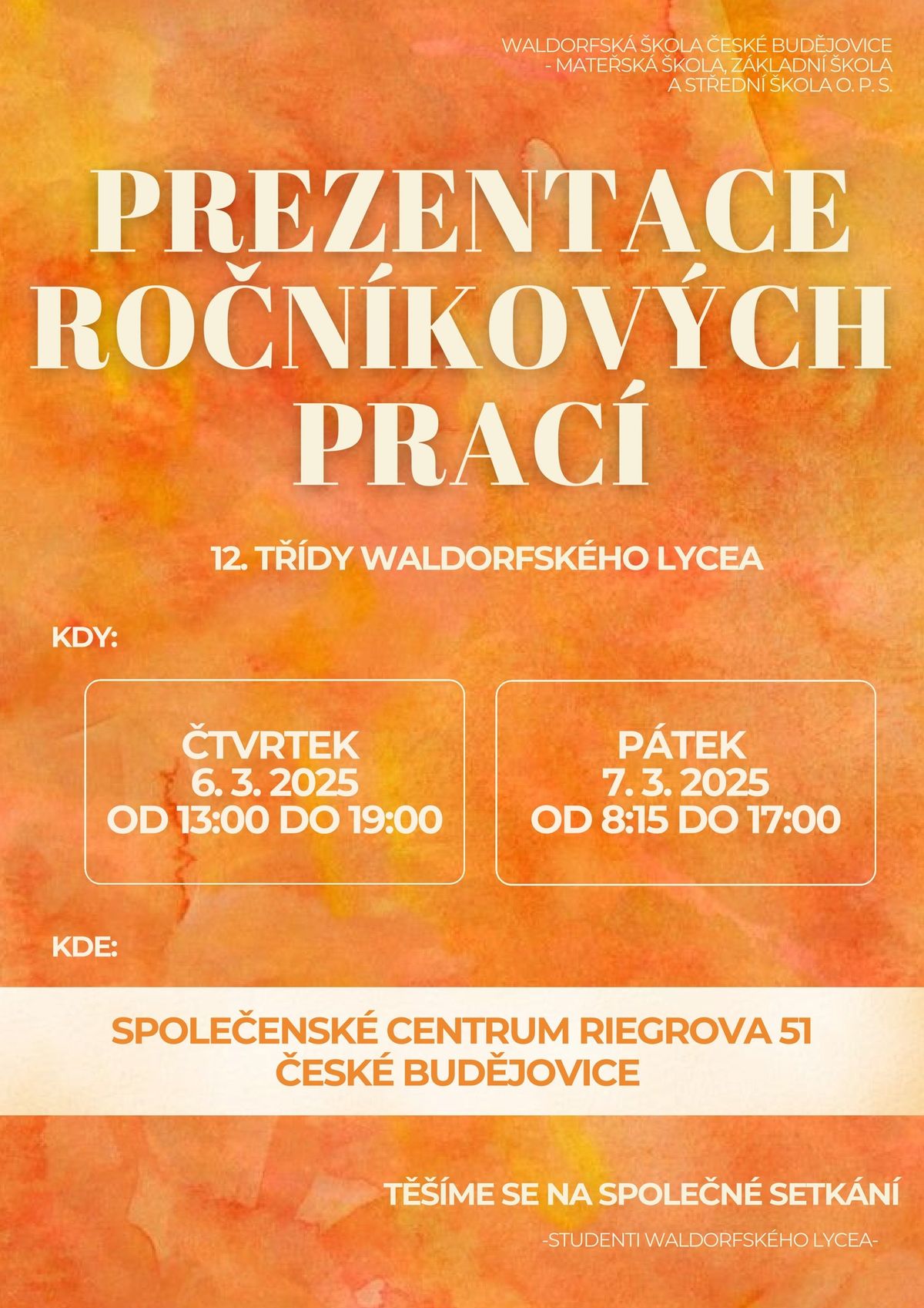 Prezentace ro\u010dn\u00edkov\u00fdch prac\u00ed