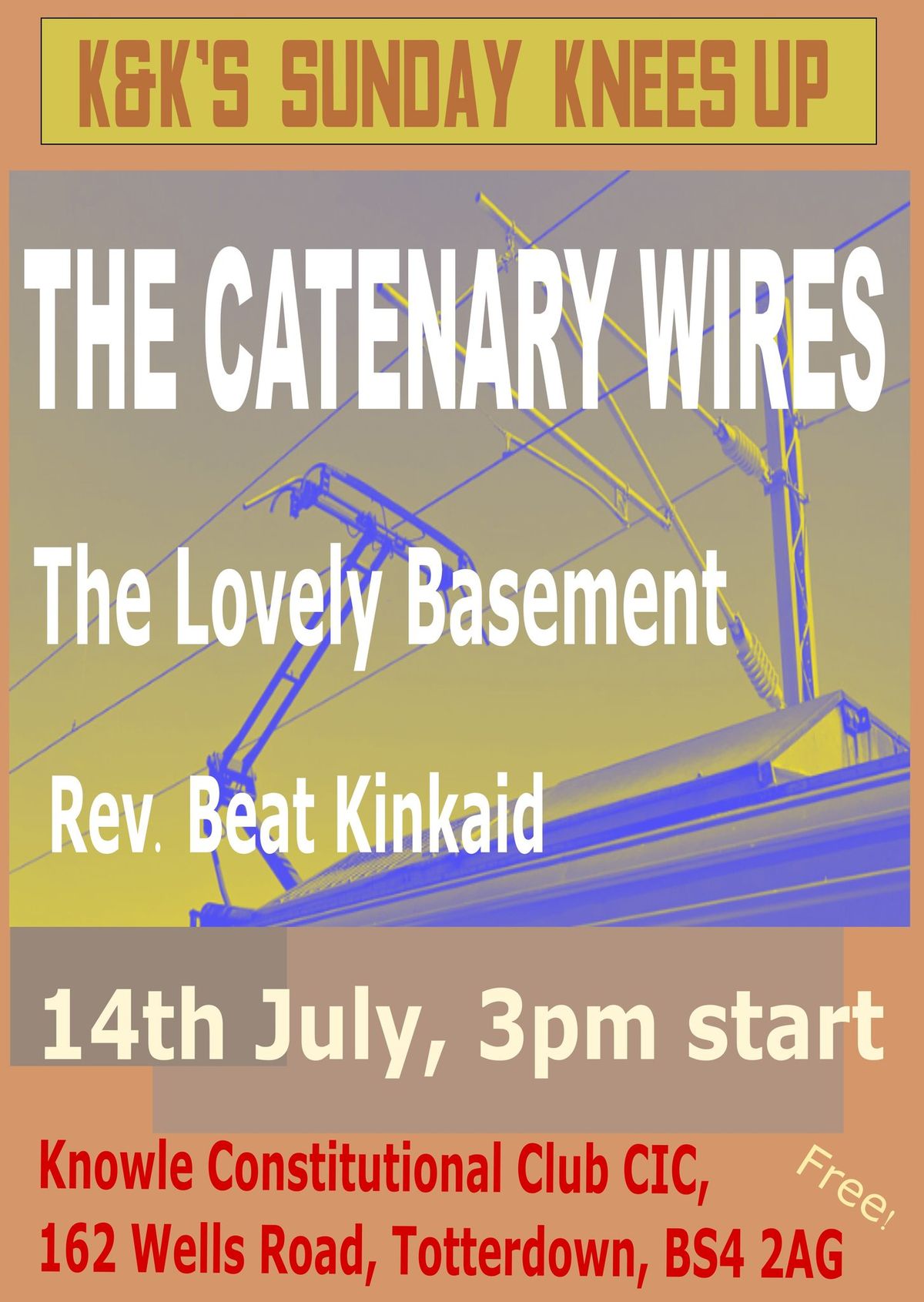 K & K's Sunday Knees UP! with The Catenary Wires, The Lovely Basement, and Rev Beat Kinkaid