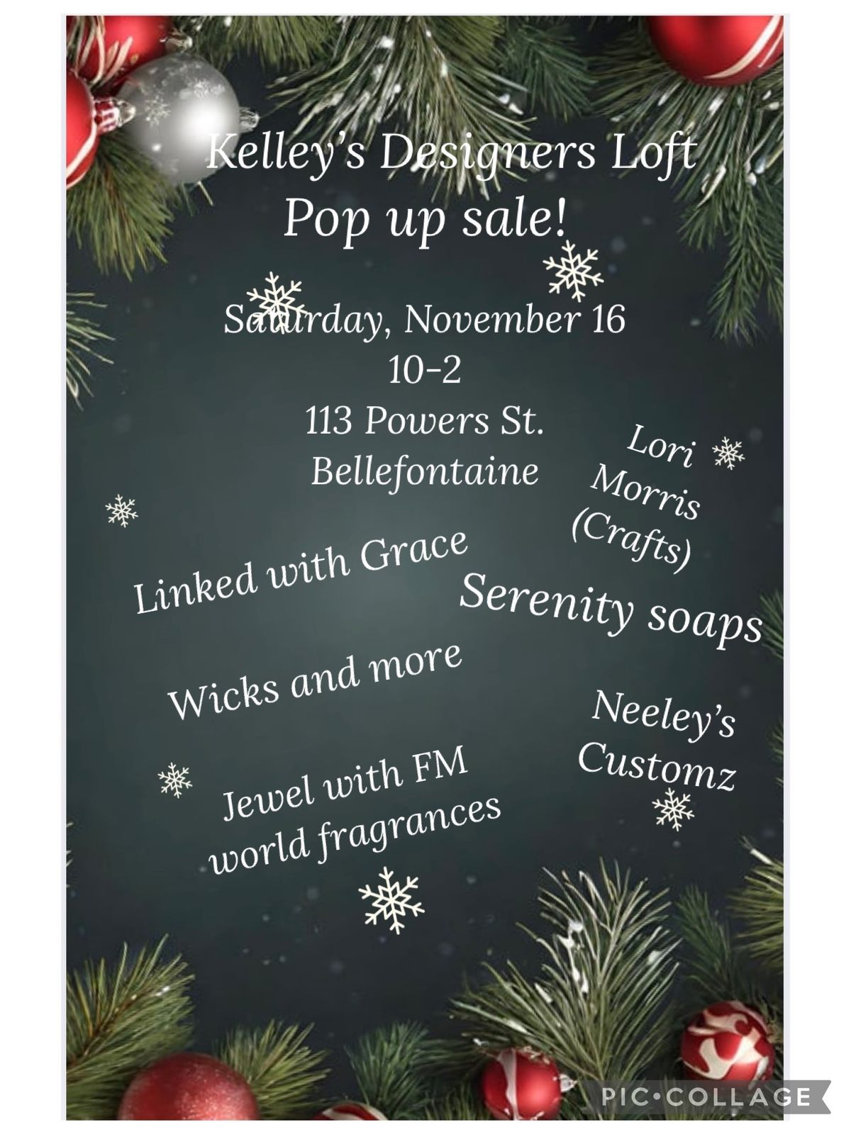 Kelley\u2019s Designers Loft Pop up sale and Christmas Raffle!