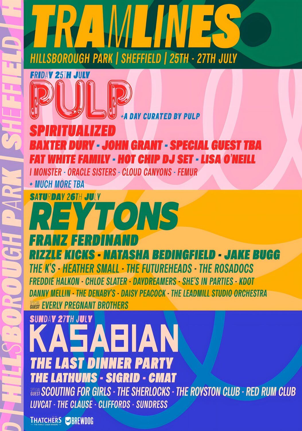 Tramlines Festival 2025 - Weekend - Pulp, Reytons, Kasabian