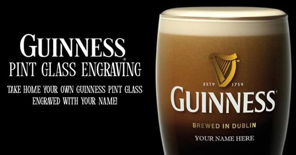 Guinness Glass Engraving.