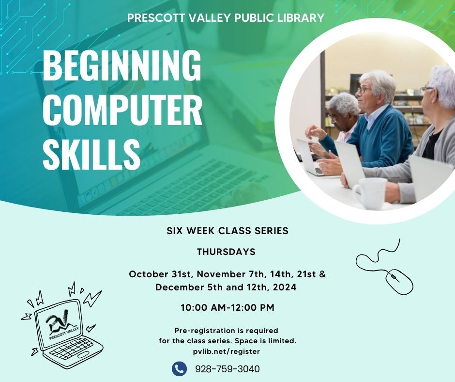 Prescott Valley Public Library: Beginning Computer Skills, Pre-registration required