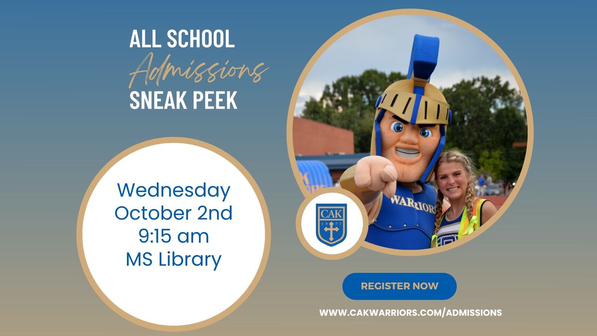 All School Admissions Sneak Peek