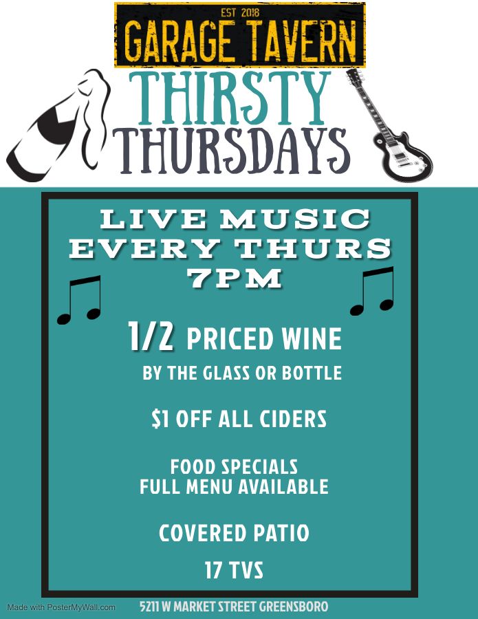 Thirsty Thursday Music Series @ Garage Tavern