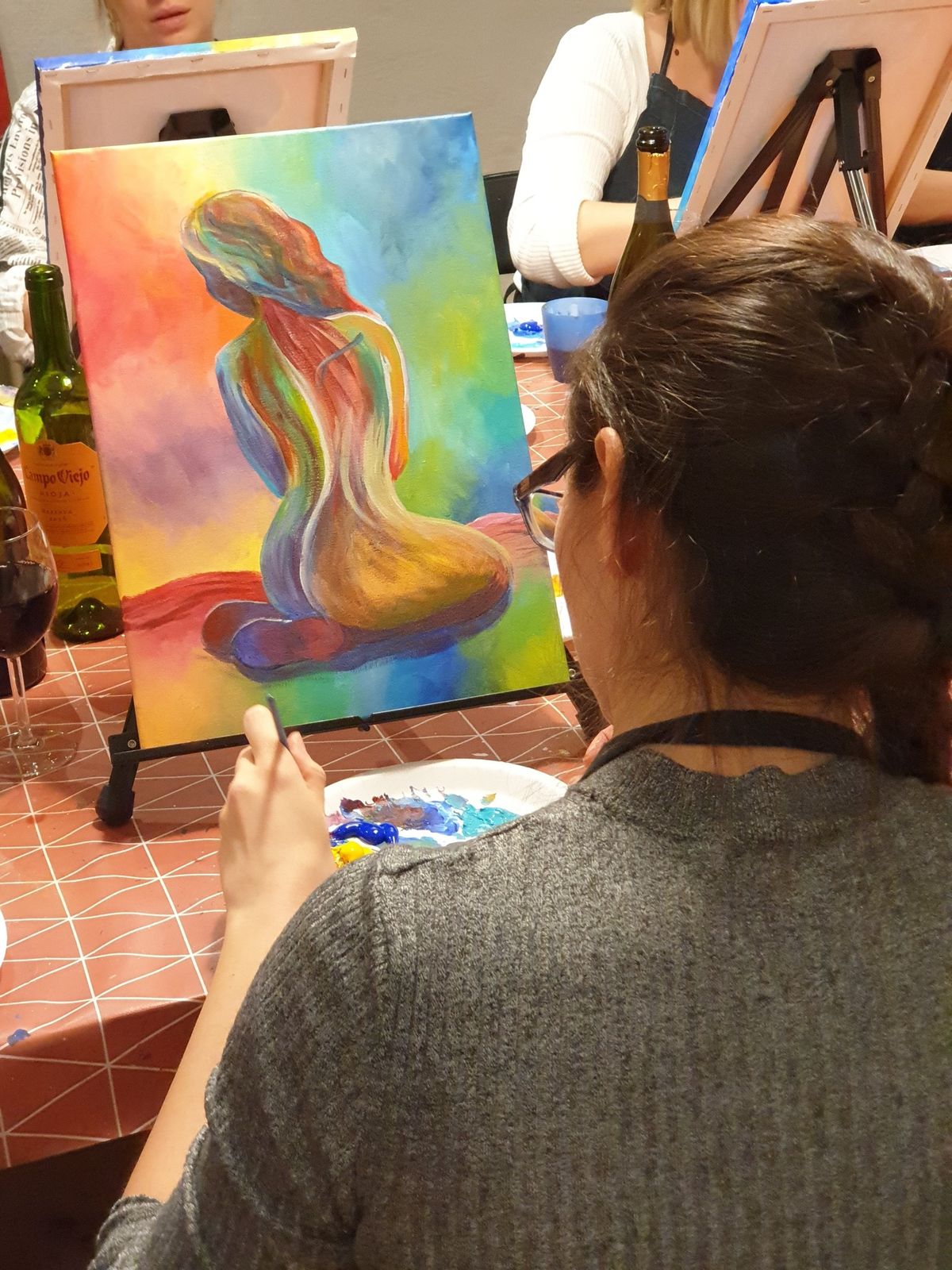 SIP AND CREATE: PAINT ABSTRACT LADY PAINTING
