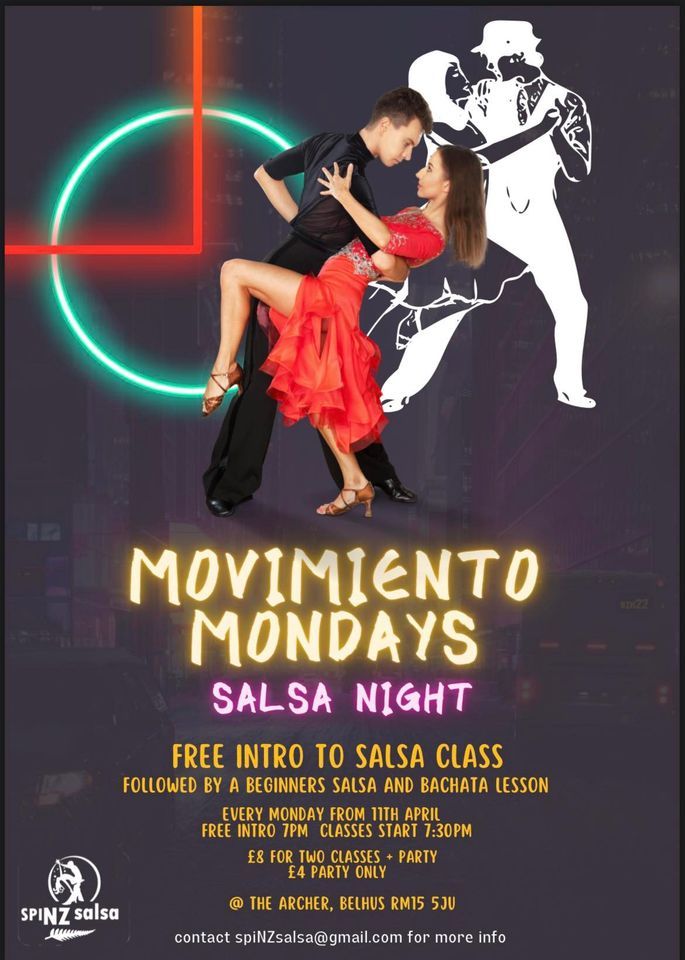 Movimiento Mondays - Salsa Night @ The Archer, Belhus, South Ockendon, Essex