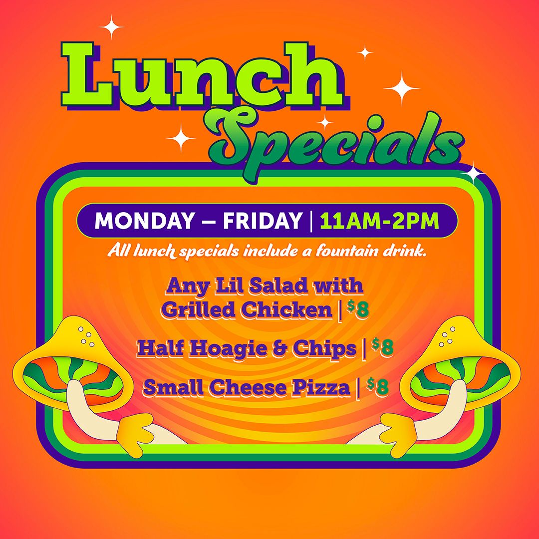 \ud83c\udf55 $8 Weekday Lunch Specials at Mellow Mushroom! \ud83c\udf55