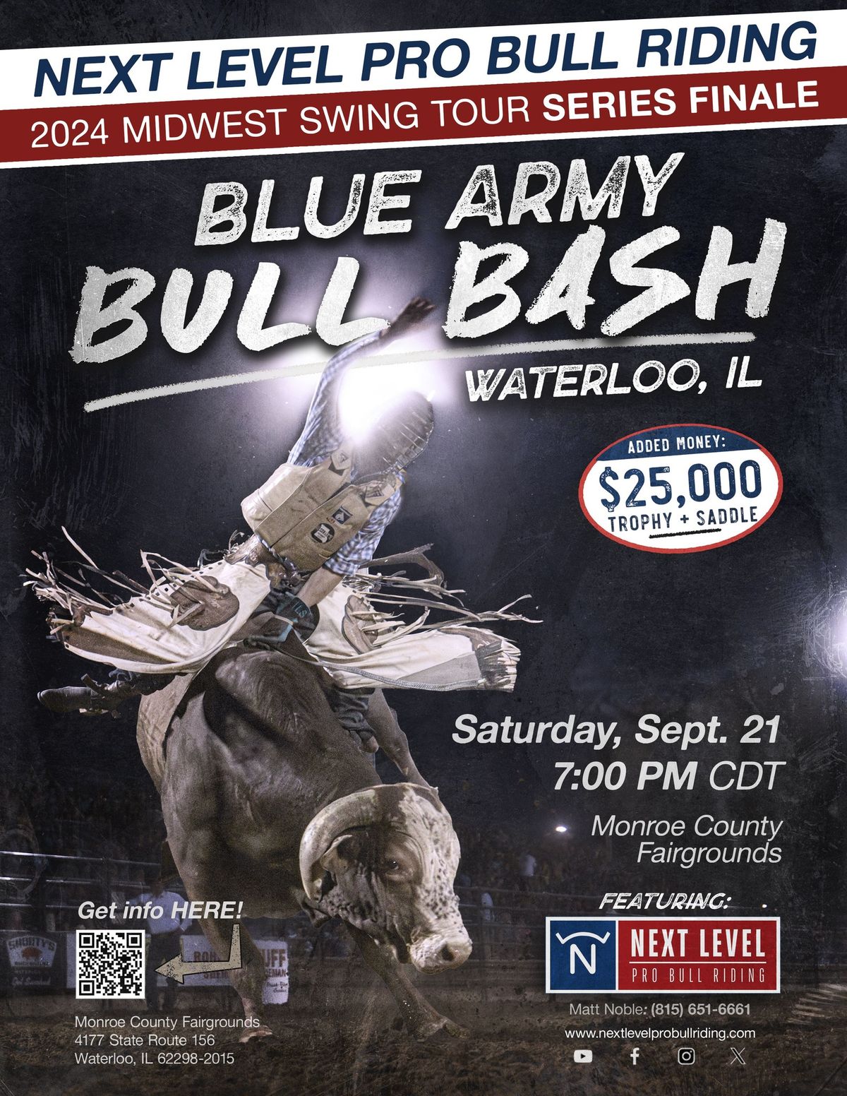 Next Level Pro Bull Riding Tour FINALE | Waterloo, IL "Blue Army Bull Bash"