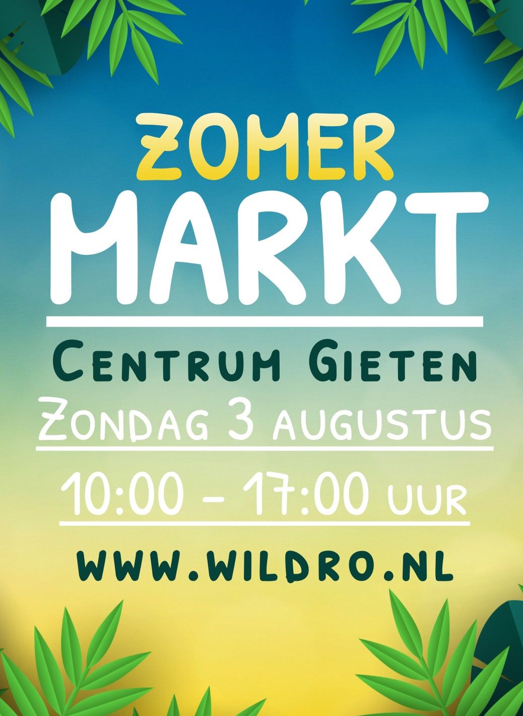 Zomermarkt Gieten zondag 3 augustus 