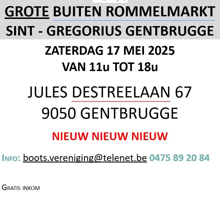 Grote BUITEN rommelmarkt MFGentbrugge