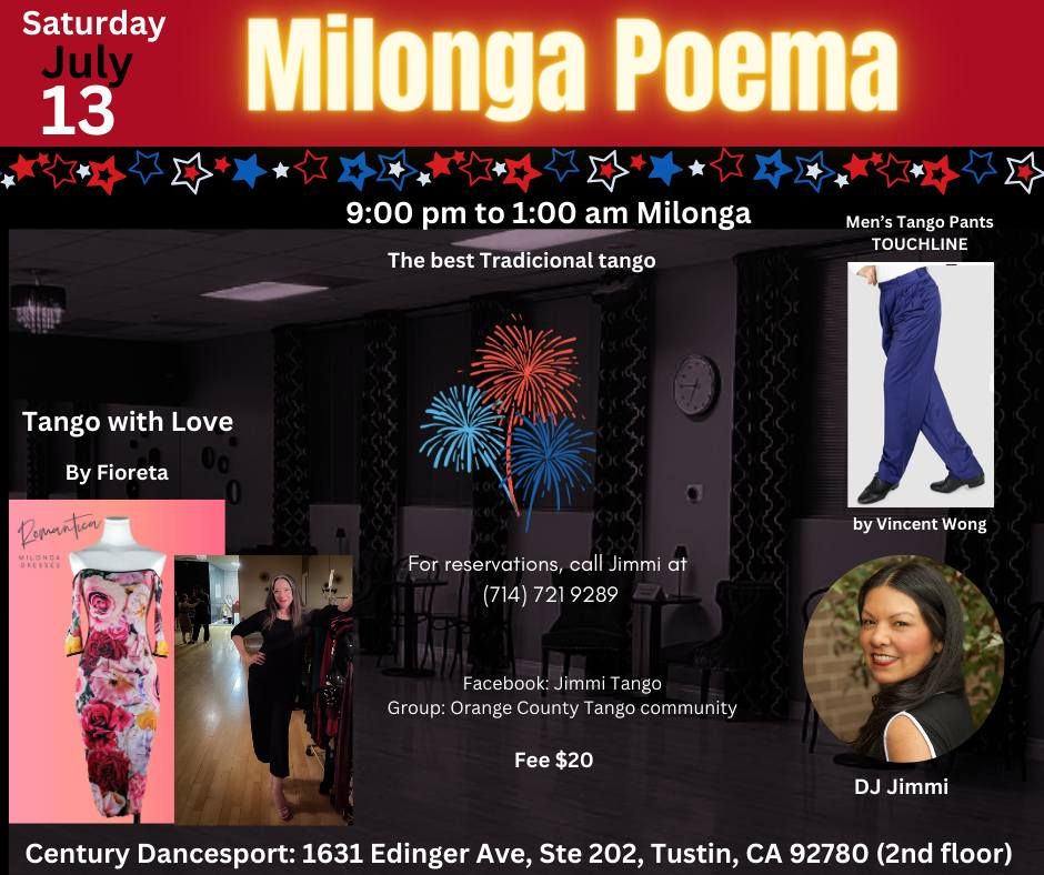 Milonga Poema| Saturday, July 13