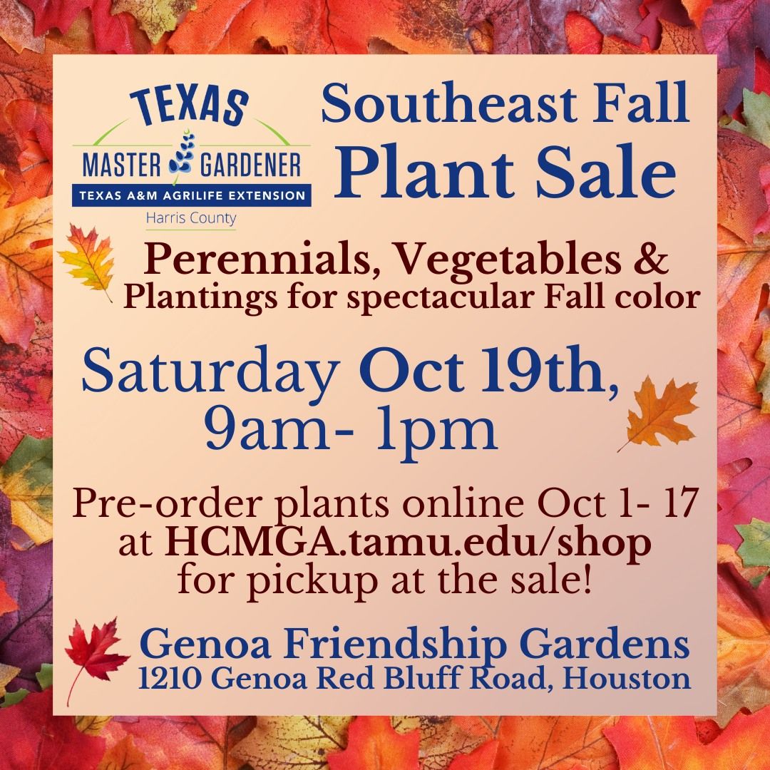 Harris County Master Gardener Southeast Fall Plant Sale