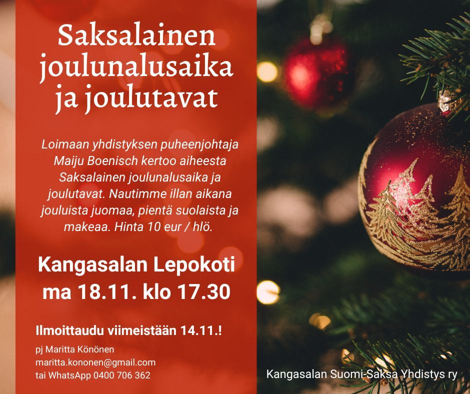 Ilta Lepokodilla: Saksalainen joulunalusaika ja joulutavat