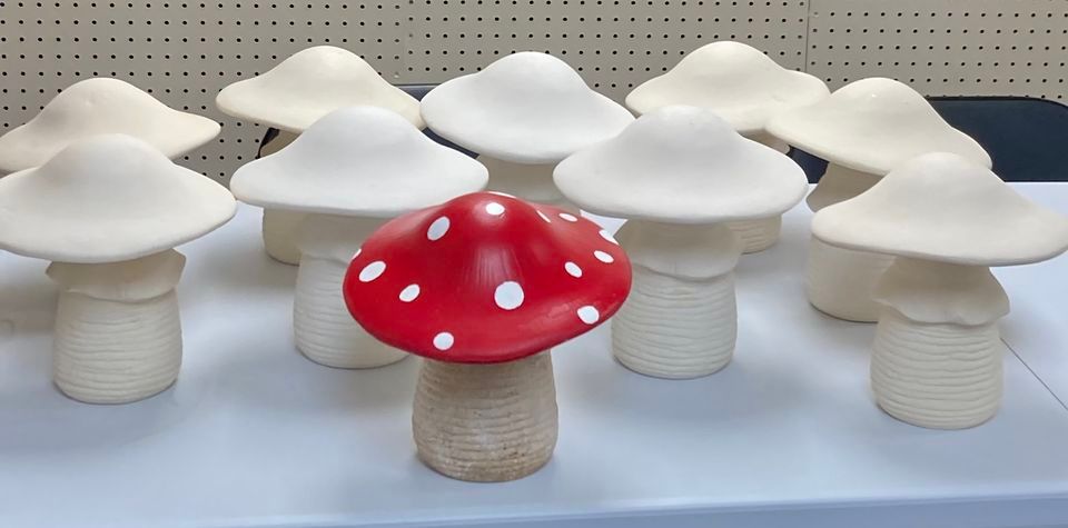 Ceramic Mushroom Painting
