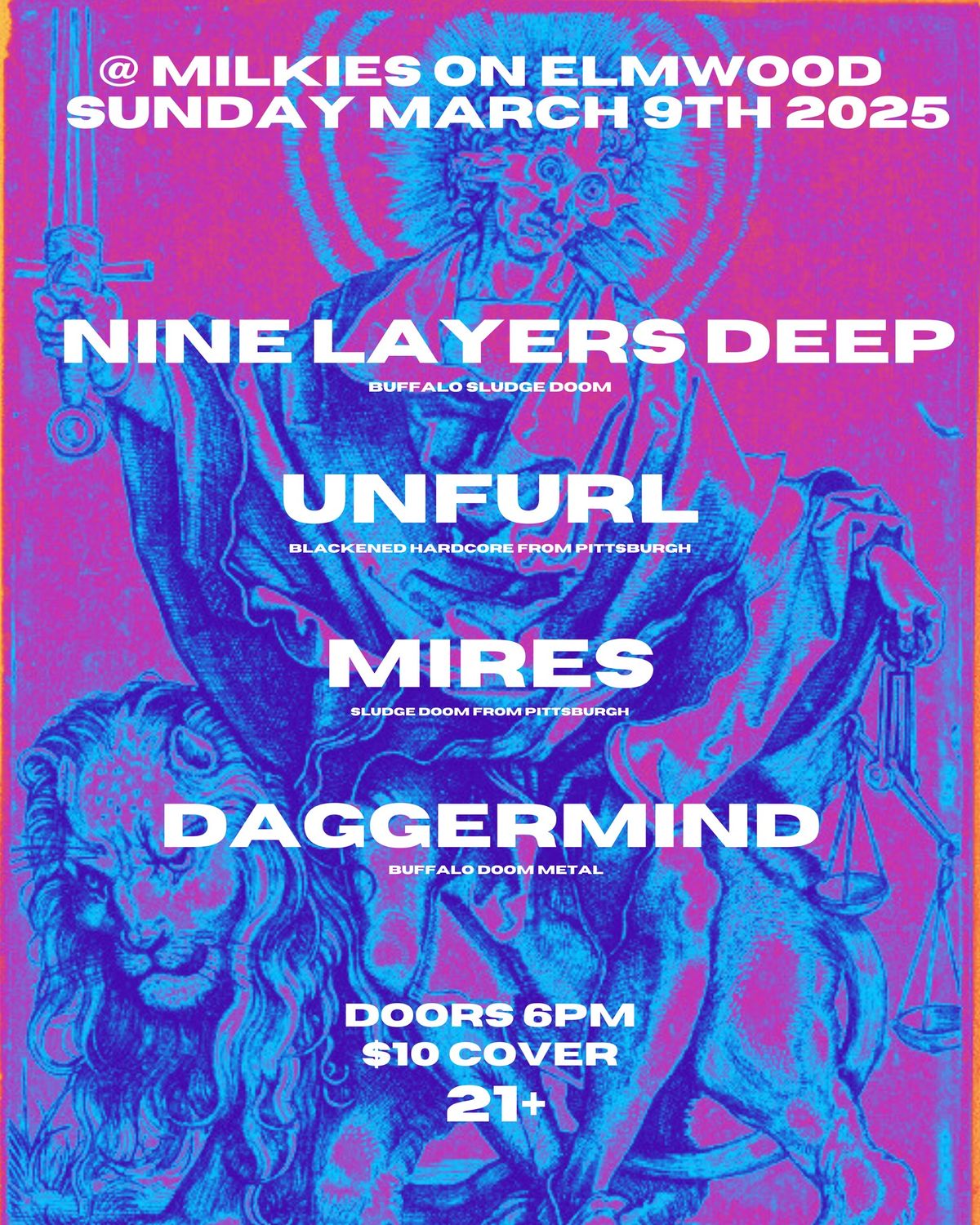 Nine Layers Deep \/ Mires \/ Daggermind \/ Unfurl