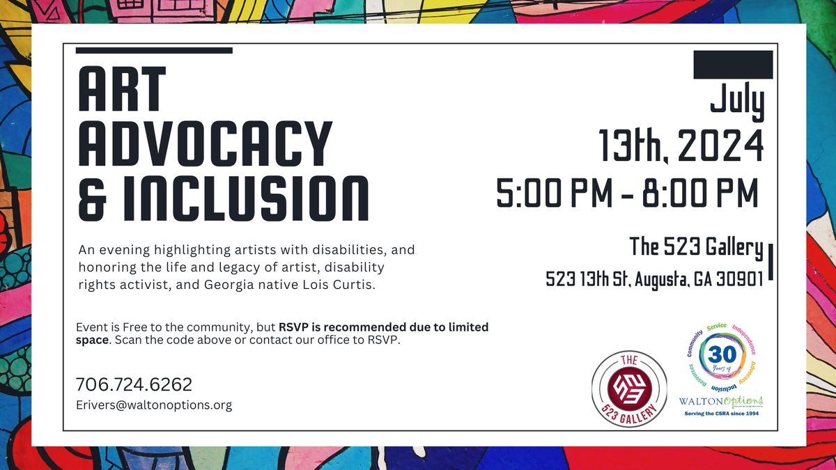 Art, Advocacy, & Inclusion, An evening at The 523 Gallery with Walton Options