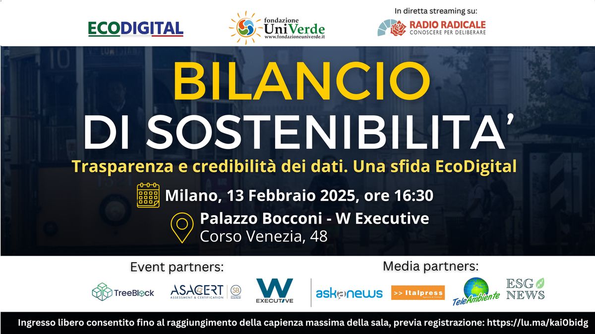 Bilancio di sostenibilit\u00e0. Trasparenza e credibilit\u00e0 dei dati. Una sfida EcoDigital