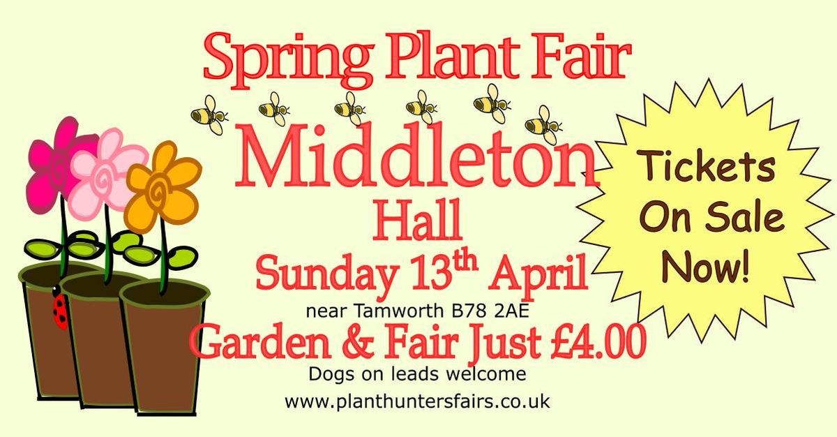 Spring Plant Hunters' Fair at Middleton Hall on Sunday 13th April