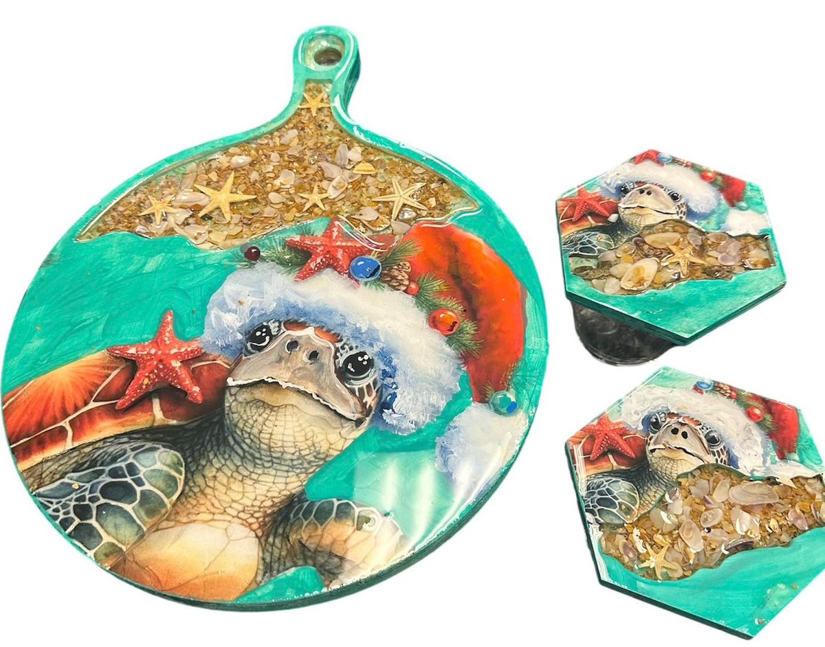 "Nicky" The Sea Turtle Charcuterie Board and Coaster Set Workshop