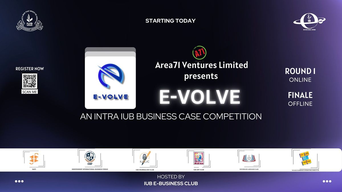 Area71 Ventures LTD presents  E-VOLVE