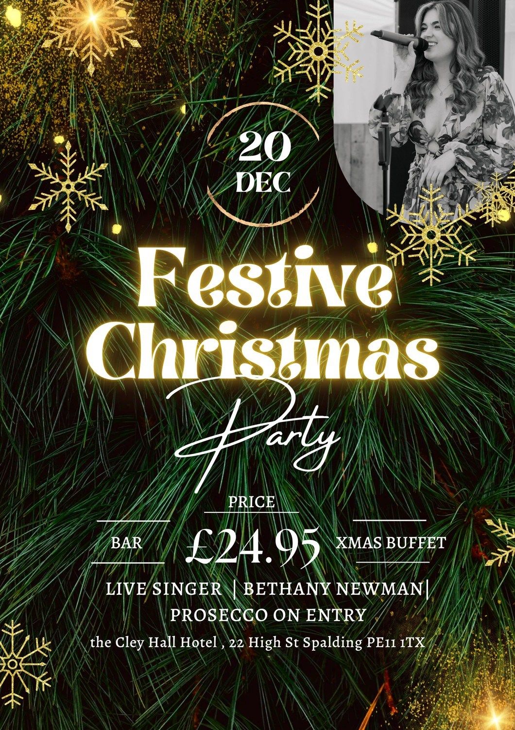 Christmas party evening with Bethanie Newman Vocalist