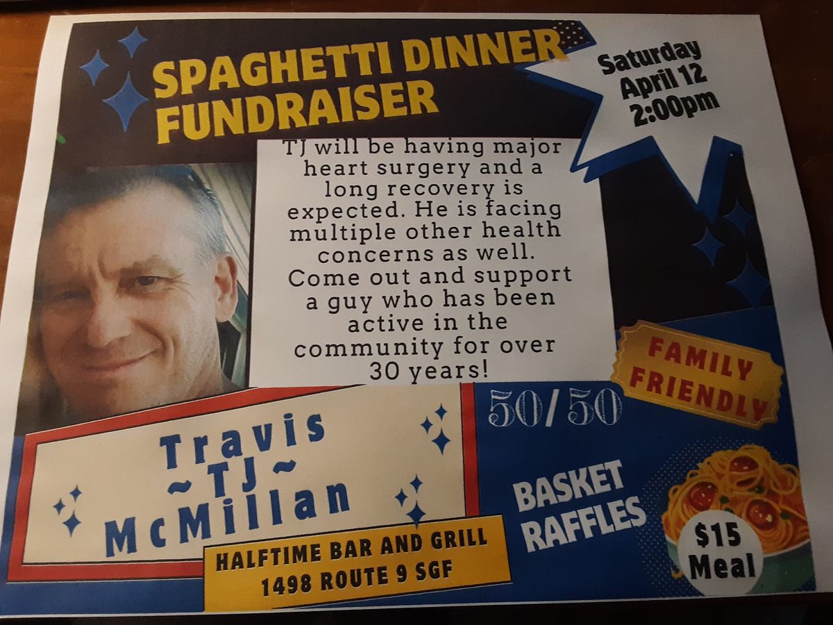 Spaghetti Dinner Fundraiser For Travis "TJ" McMillan