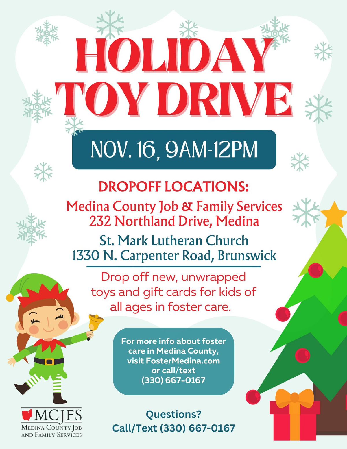 Holiday Toy Drive - Medina County Job & Family Services