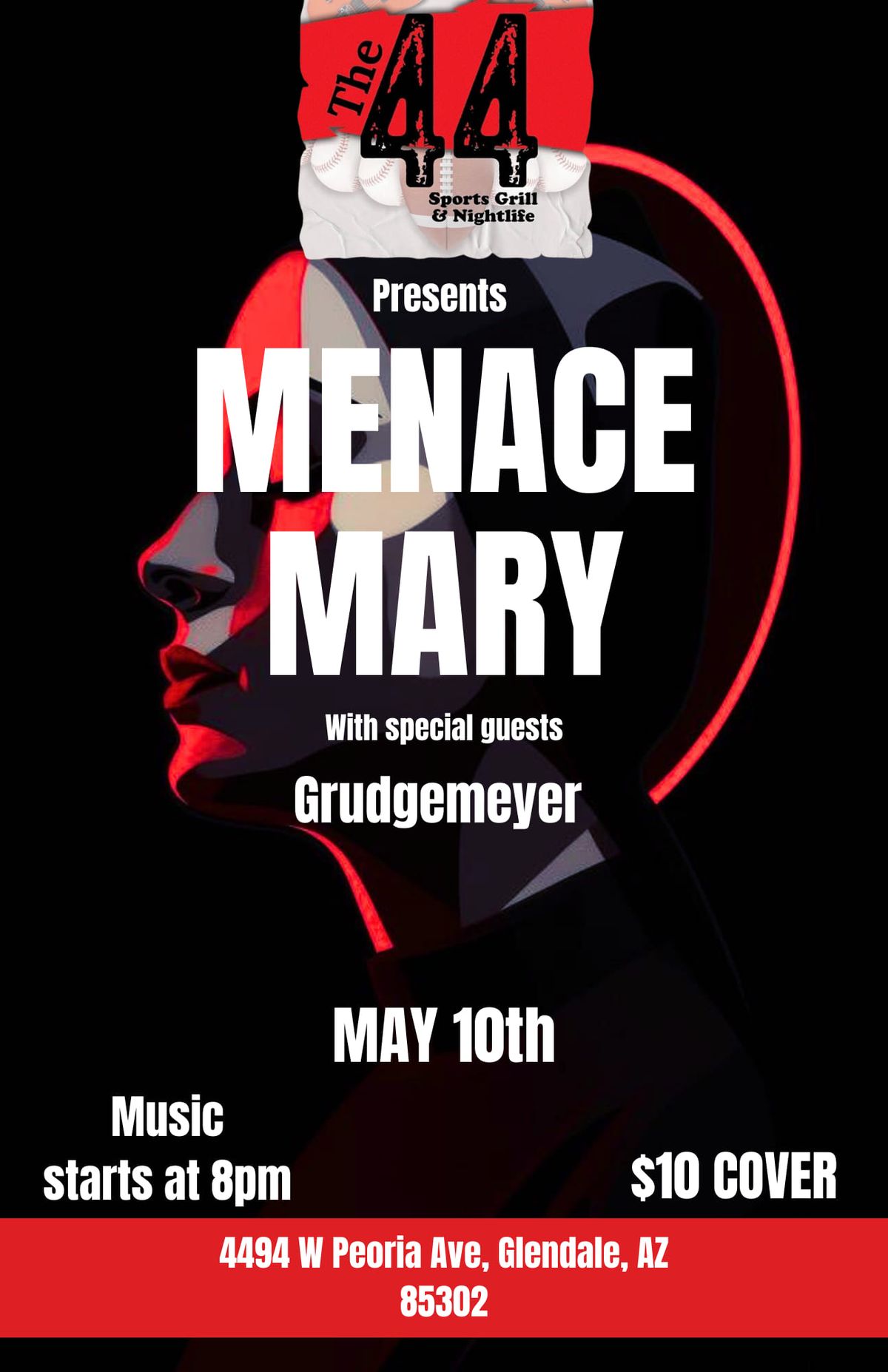 Menace Mary live at The 44 Sports Bar and Grill 
